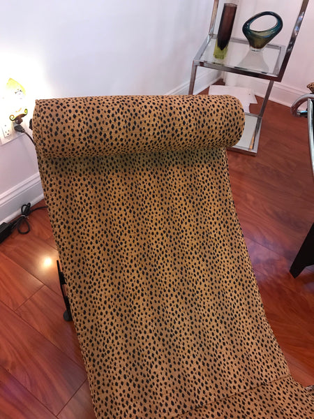 Pair of Le Corbusier LC4 Style Leopard Print and Chrome Lounge Chair