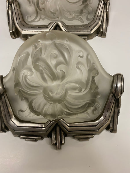 Pair of French Art Deco Sconces Signed by Sabino