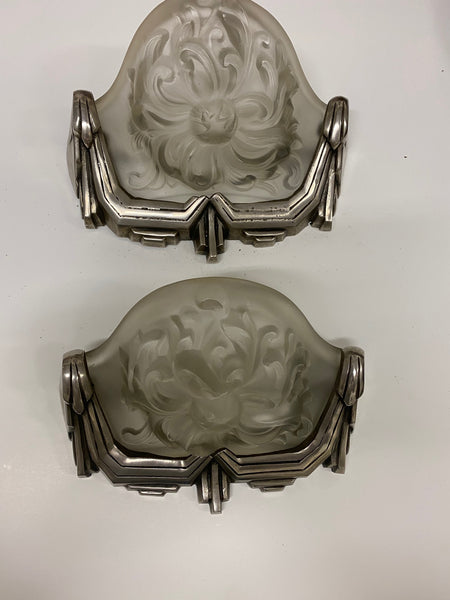 Pair of French Art Deco Sconces Signed by Sabino