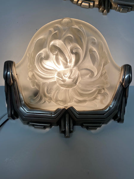 Pair of French Art Deco Sconces Signed by Sabino