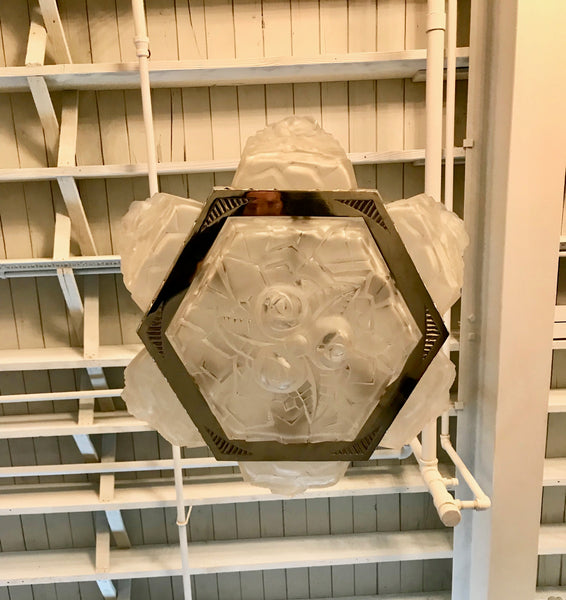 French Art Deco Chandelier Signed by Degué