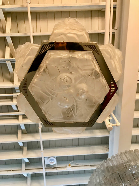 French Art Deco Chandelier Signed by Degué