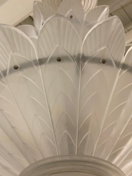 Grand French Art Deco Three Tiered Signed Sabino Chandelier