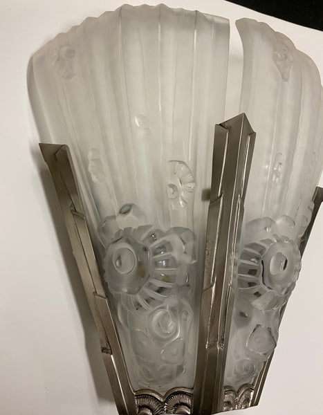 Pair of French Art Deco Gênet et Michon Wall Sconces