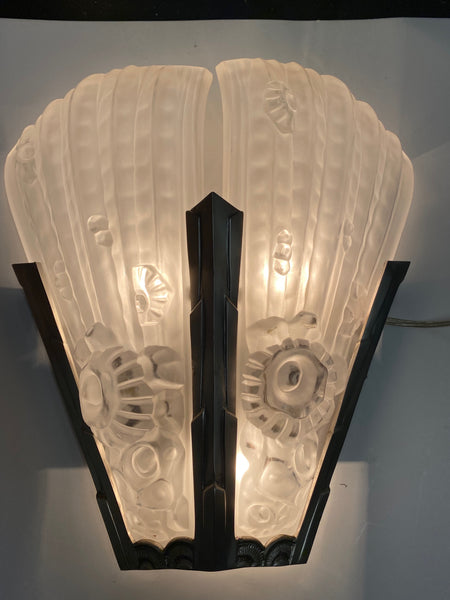 Pair of French Art Deco Gênet et Michon Wall Sconces