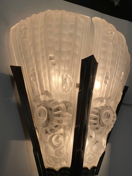 Pair of French Art Deco Gênet et Michon Wall Sconces
