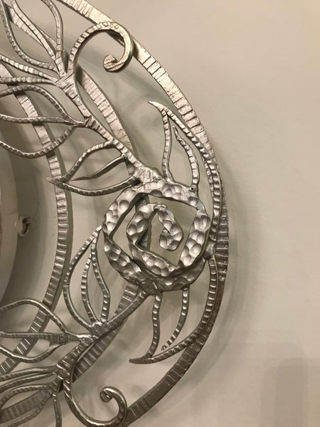 French Art Deco Geometric and Floral Wall Mirror