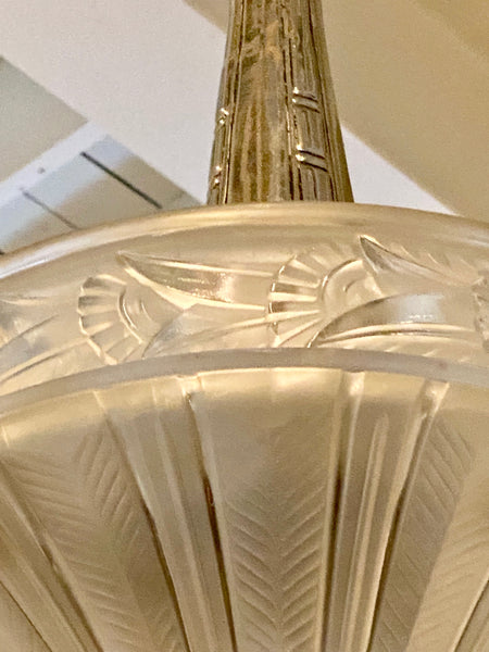 French Art Deco Chandelier Signed by Lorrain Nancy France