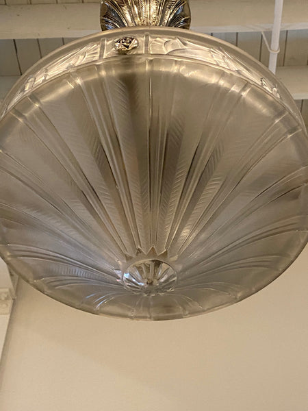 French Art Deco Chandelier Signed by Lorrain Nancy France