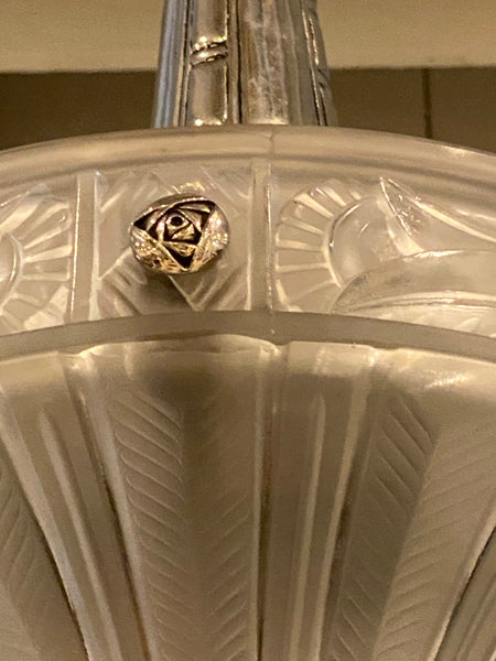 French Art Deco Chandelier Signed by Lorrain Nancy France