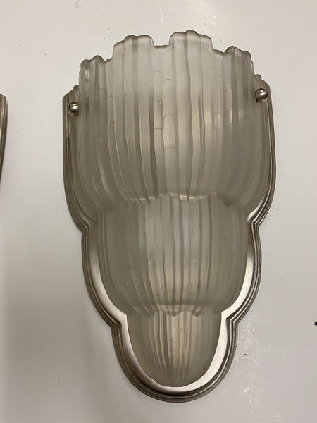 Pair of French Art Deco Wall Sconces Signed by Sabino
