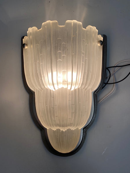 Pair of French Art Deco Wall Sconces Signed by Sabino