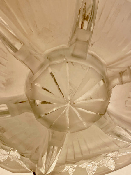 French Art Deco Butterfly Chandelier Signed by Muller Freres Luneville