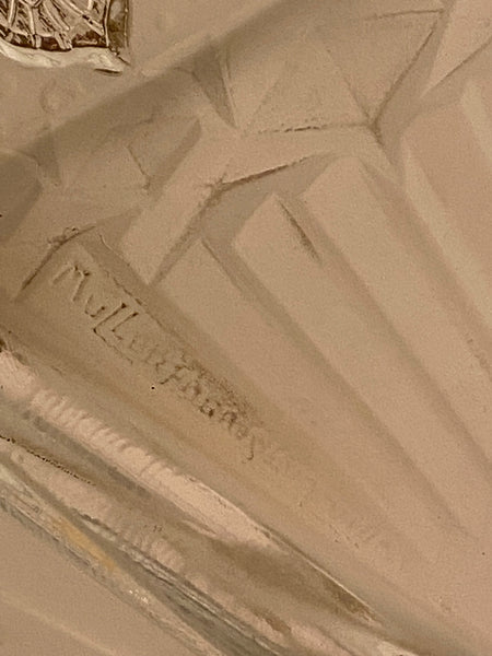 French Art Deco Butterfly Chandelier Signed by Muller Freres Luneville