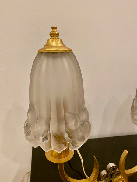Pair of French Art Deco table Lamps by G Leleu