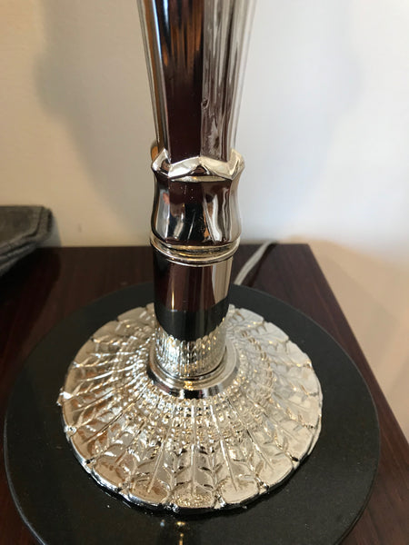 French Art Deco Female figurative Table Lamp by Degue