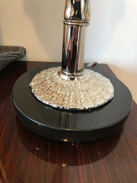 French Art Deco Female figurative Table Lamp by Degue