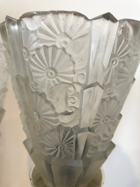 French Art Deco Floral Table Lamp