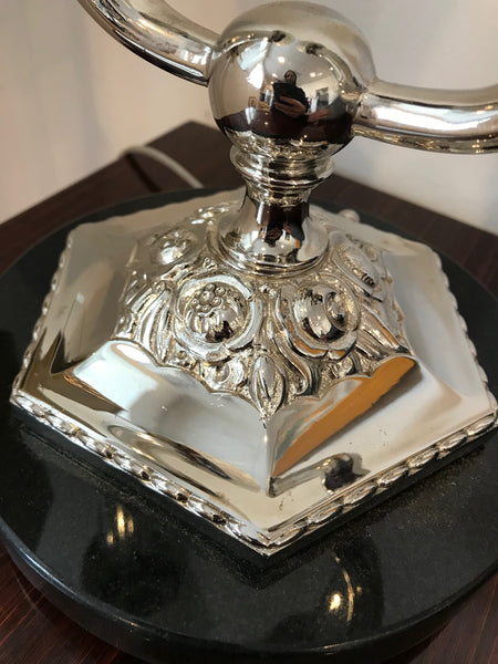 French Art Deco Floral Table Lamp