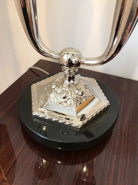 French Art Deco Floral Table Lamp