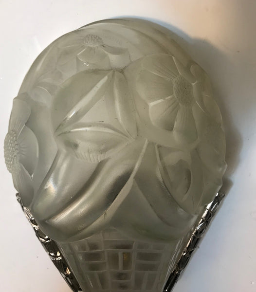 Pair of French Art Deco Wall Sconces Signed by Degue