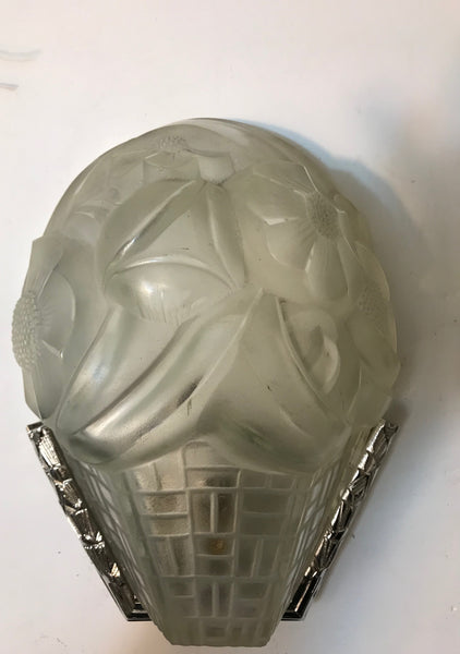 Pair of French Art Deco Wall Sconces Signed by Degue