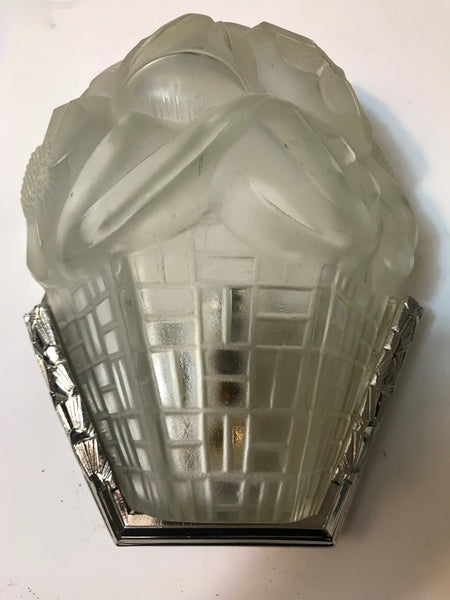 Pair of French Art Deco Wall Sconces Signed by Degue