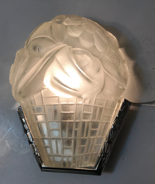 Pair of French Art Deco Wall Sconces Signed by Degue