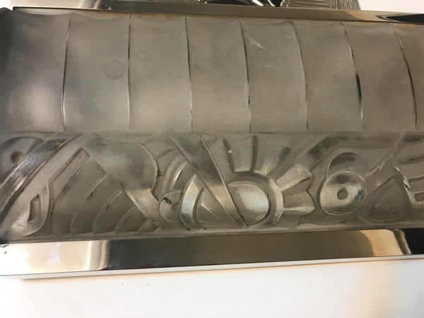 Pair of French Art Deco Bird Sconces with Geometric Motif by Sabino