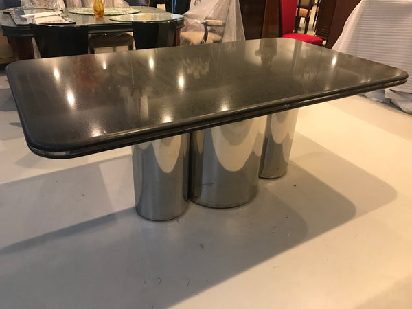 Black Granite and Chrome Dining Table