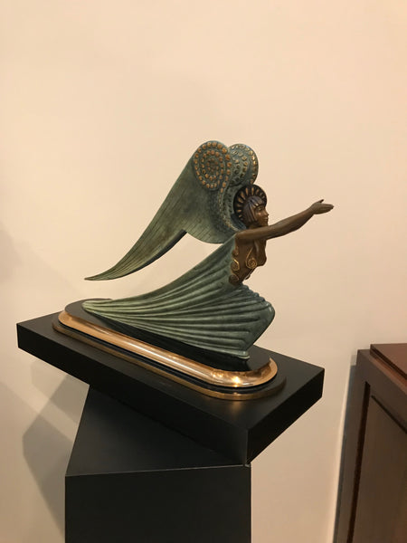 1984 Erte Ltd Ed "Angel" Bronze Sculpture by Romain De Tirtoff