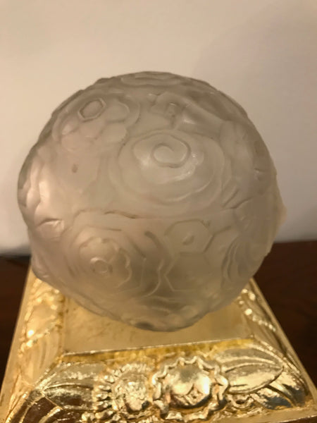 Pair of French Art Deco Floral Table Lamps Signed by Sabino