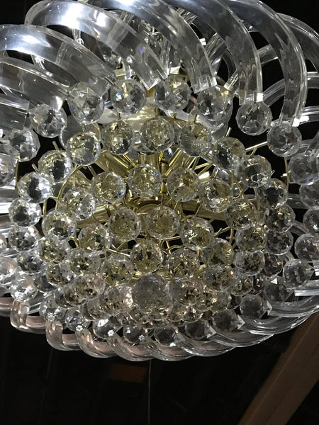 Mid Century Chandelier Lucite and Decorative Balls