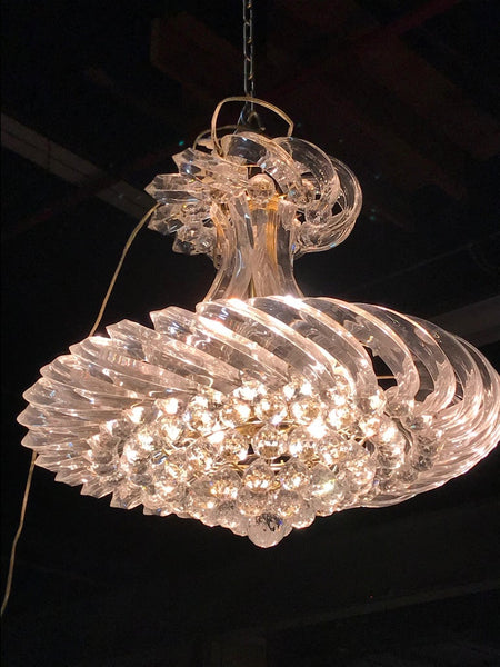 Mid Century Chandelier Lucite and Decorative Balls