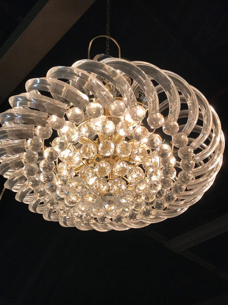 Mid Century Chandelier Lucite and Decorative Balls
