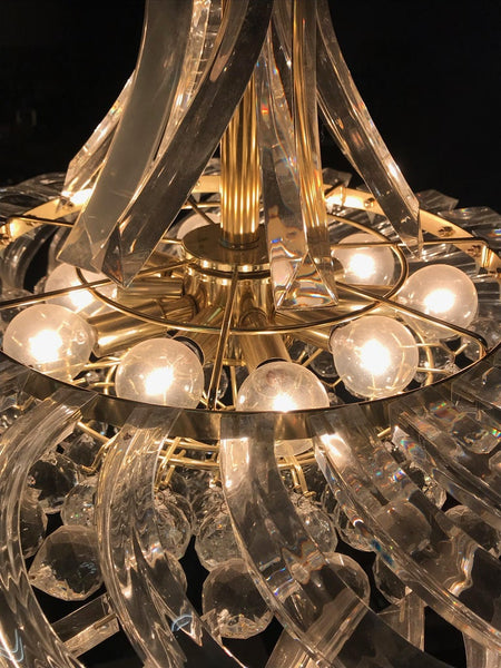 Mid Century Chandelier Lucite and Decorative Balls