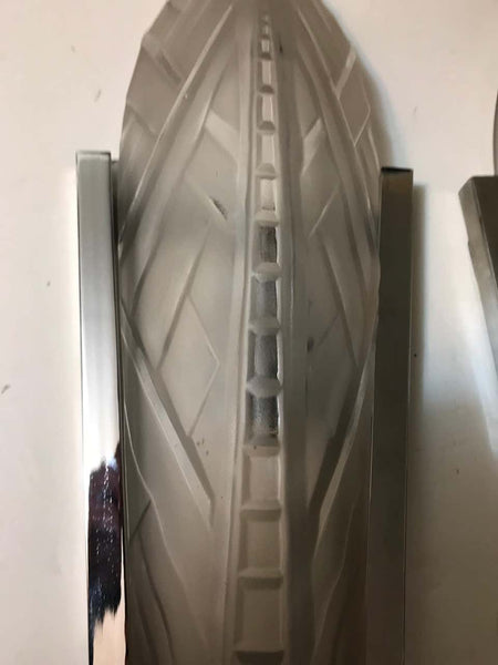 Pair of French Art Deco Geometric Sconces Signed by Sabino