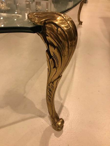 Bronze and Glass Coffee Table, Manner of P.E. Guerin