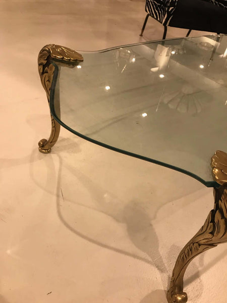 Bronze and Glass Coffee Table, Manner of P.E. Guerin