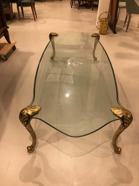 Bronze and Glass Coffee Table, Manner of P.E. Guerin