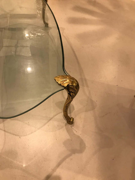 Bronze and Glass Coffee Table, Manner of P.E. Guerin