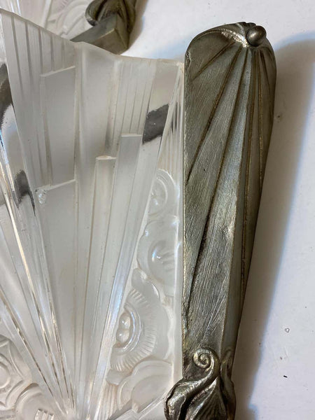 Pair of French Art Deco Wall Sconces Signed by Hettier Vincent