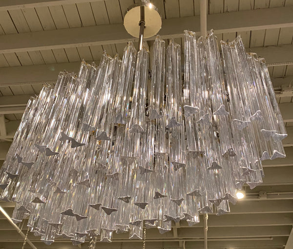 Italian Mid-Century Oval Glass Murano Chandelier