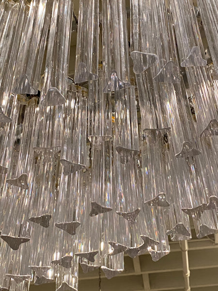 Italian Mid-Century Oval Glass Murano Chandelier