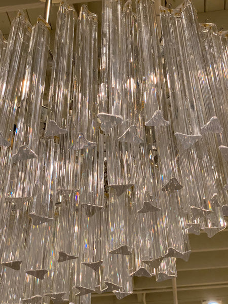 Italian Mid-Century Oval Glass Murano Chandelier