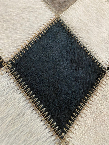 Modern Chrome and Cowhide Bench