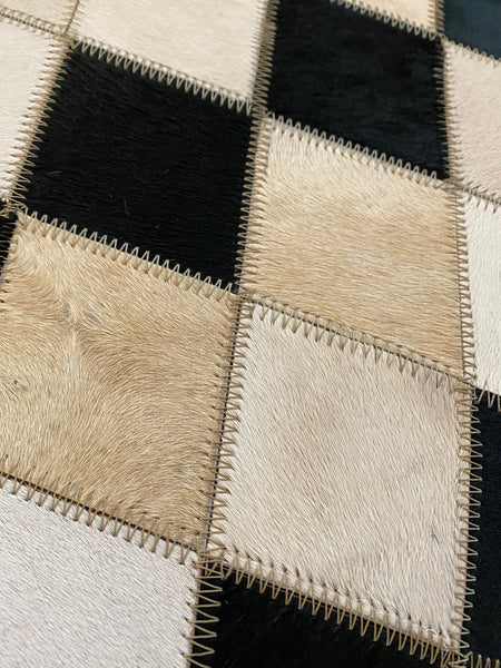 Modern Chrome and Cowhide Bench