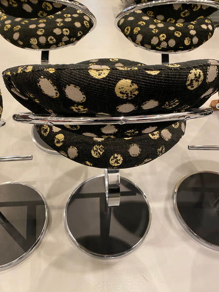 Modern Set of Five Chrome Bar Stools