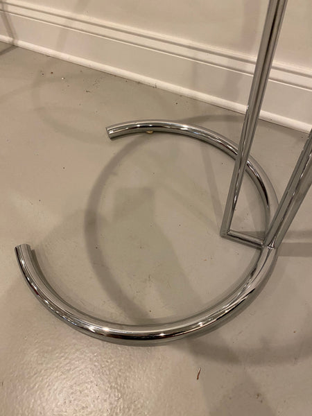 Mid-Century Modern Chrome and Glass Adjustable Table