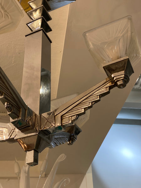 French Art Deco Chandelier Signed by Charles Schneider